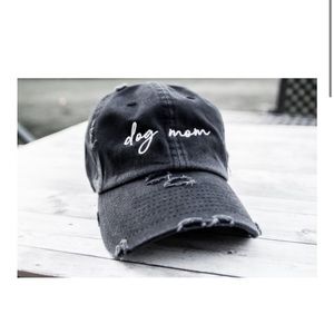 Black Distressed Dog Mom Baseball Hat